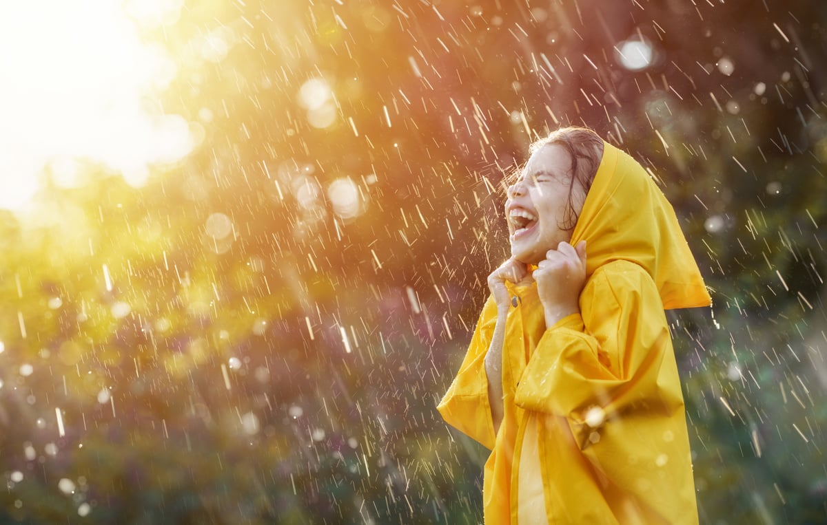 Child under Autumn Rain